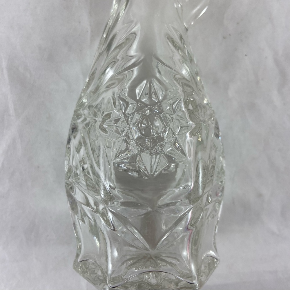 Anchor Hocking Vtg Star of David Glass Oil Vinegar Cruet Set w/ Stopper 7.5” T - Picture 11 of 13